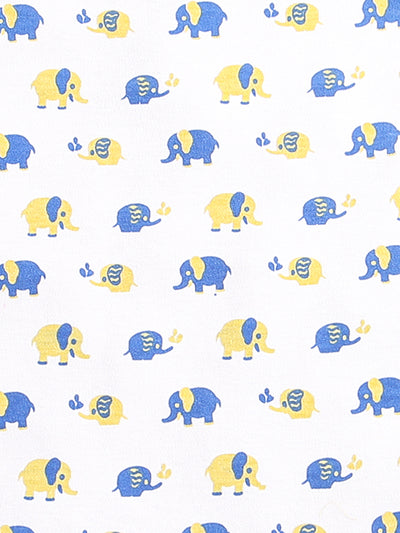 Nino Bambino 100% Organic Cotton Elephant Print Half Romper For Unisex Baby