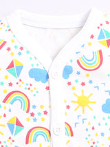 Nino Bambino 100% Organic Cotton Rainbow Print Open Vest With Bloomer For Unisex Baby