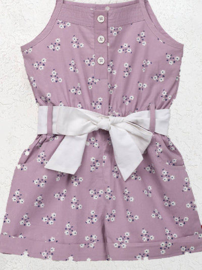 Nino Bambino 100% Organic Cotton Lavender Color Sleeveless Jumpsuit Dress For Baby Girl