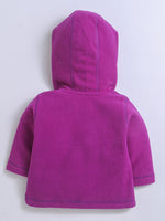 Anti-Pill Polyester Recycled Polar Fleece Long Sleeve Purple Hoodies Sweatshirts For Unisex Baby