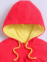 Polar-Fleece Red Hoodie Sweatshirt For Unisex Baby