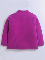 Polar-Fleece High Collar Purple Color Sweatshirt for Kids