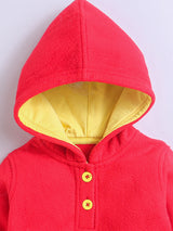 Polar-Fleece Red Hoddie Sweatshirt For Unisex Baby