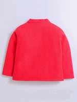 Polar-Fleece High Collar Red Sweatshirt for Kids
