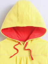 Polar-Fleece Yellow Hoodie Sweatshirt For Unisex Baby
