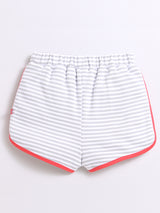 Nino Bambino 100% Organic Cotton Multi-Color Shorts Sets Pack Of 3 For Baby & Kids Girl.