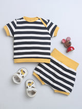 Black Stripe Lap Top With Bloomer/Top & Bottom Sets For Baby Boy