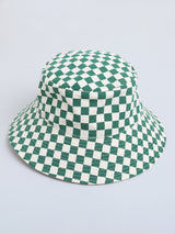 Green Squared Reversable Hat For Unisex Kids