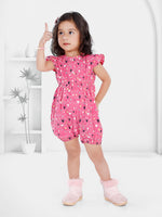 Heart Print Sleeveless Frill Jumpsuit Dress For Baby Girl & Kid girl