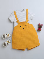 Bunny Print Dungree With Attached T-Shirt For Boys