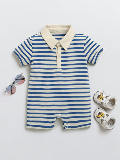Blue Half Sleeves Baby Romper| Baby Dress | Sleepsuit for Baby Boy| Onesies|3-6M| 6-12M| 12-18M| Infant Clothes