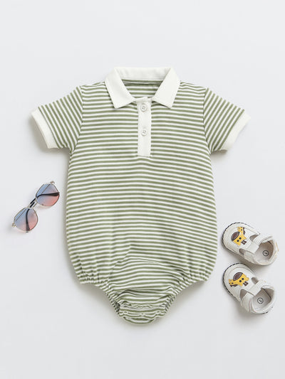 Green Half Sleeves Baby Romper| Sleepsuit for Baby Boy| Onesies| 3-6M| 6-12M| 12-18M