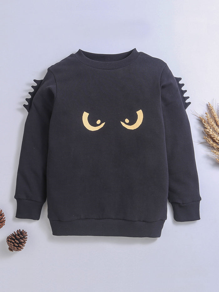 Nino Bambino 100% Organic Cotton Long Sleeve Black Sweatshirt For Boy