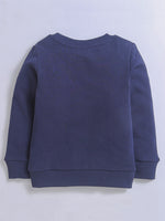 Nino Bambino 100 Organic Cotton Navy Color Round Neck Long Sleeve Sweatshirt For Unisex Kids (Boy & Girls)