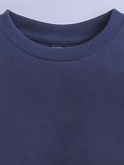 Navy Color Round Neck Long Sleeve Sweatshirt For Unisex Kids (Boy & Girls)