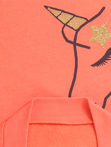 Long Sleeve Orange Color Sweatshirt For Girls