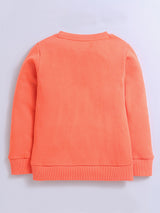 Round Neck Full Sleeve Orange Color Sweatshirt For Boy