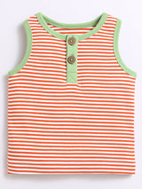 Nino Bambino 100% Organic Cotton Horizontal Strip Top With Matching Shorts/Top & Bottom Sets For Baby Boy.