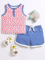 Nino Bambino 100% Organic Cotton Printed Top With Matching Shorts/Top & Bottom Sets For Unisex Kids