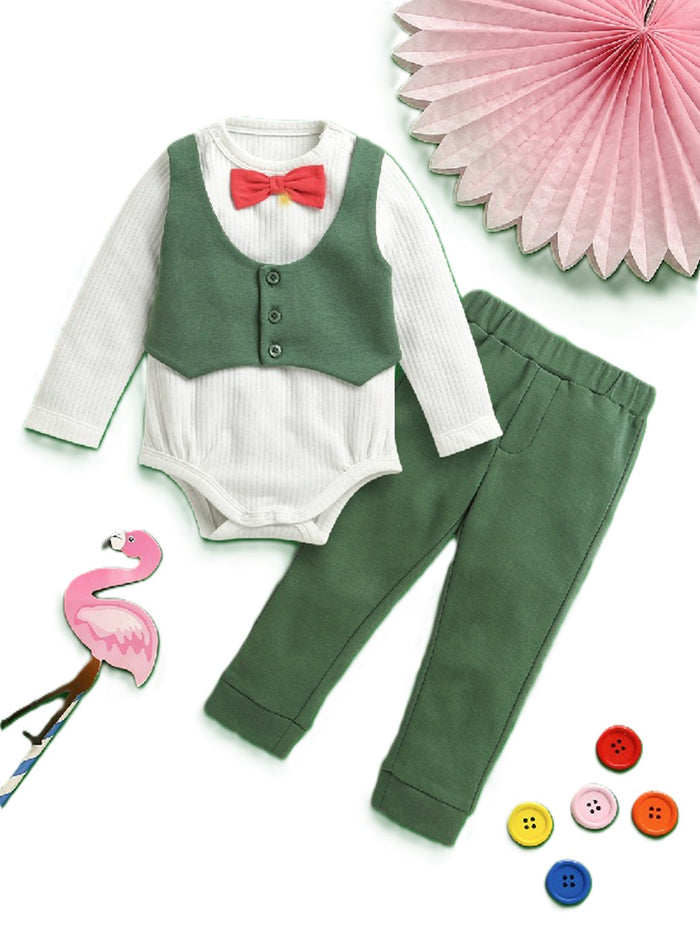 Nino Bambino Organic Cotton Full Sleeves Top With Pajama Set For Baby