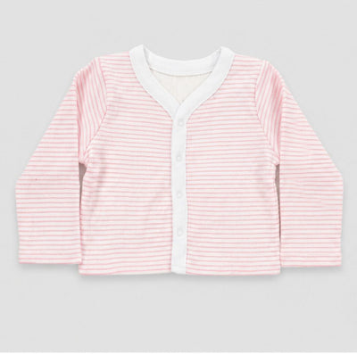 Nino Bambino 100% Organic Cotton White & Pink Print Essentials Set Pack Of 4 For Baby Girls