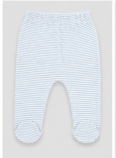 Nino Bambino 100% Organic Cotton White & Blue Print Essentials Set Pack Of 4 For Baby.