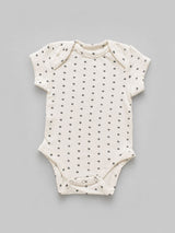 Nino Bambino 100% Oraganic Cotton Printed half Sleeves Bodysuit / Onesie For Baby (Pack of 2)