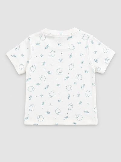 Nino Bambino 100% Organic Cotton Printed T-Shirt With Short Set For Kid Boy