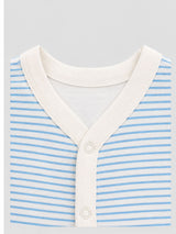 Nino Bambino 100% Organic Cotton White & Blue Print Essentials Set Pack Of 4 For Baby.