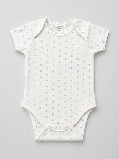 Nino Bambino 100% Oraganic Cotton Printed half Sleeves Bodysuit / Onesie For Baby (Pack of 2)