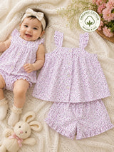 Nino Bambino 100% Organic Cotton Printed Dress With Bloomer For Baby Girl