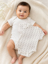 Nino Bambino 100% Oraganic Cotton Printed half Sleeves Bodysuit / Onesie For Baby (Pack of 2)