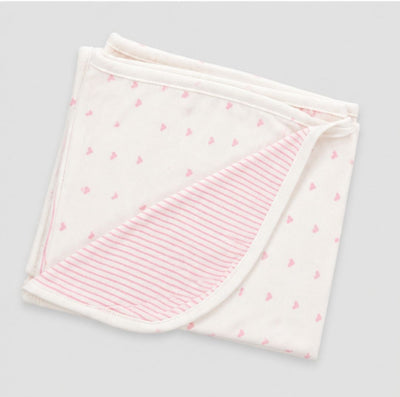 Nino Bambino 100% Organic Cotton White & Pink Print Essentials Set Pack Of 4 For Baby Girls