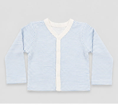 Nino Bambino 100% Organic Cotton White & Blue Print Essentials Set Pack Of 4 For Baby.