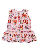 Nino Bambino 100% Organic Cotton Printed Baby Girl Dress With Bloomer For Baby Girls