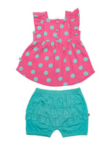 Nino Bambino 100% Organic Cotton Dress & Shorts Set Top & Bottom Set For Baby Girls