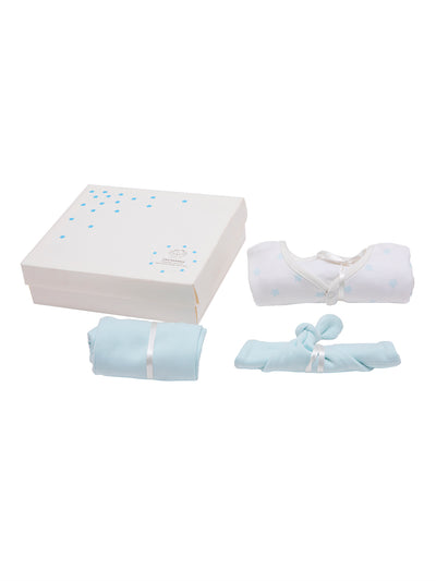 Nino Bambino 100% Organic Cotton Essentials Gift Sets Pack Of 3 For Newborn Baby Boys