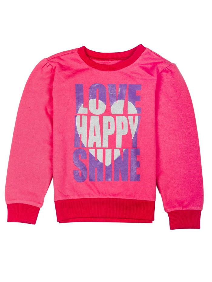 Nino Bambino 100% Organic Cotton Round Neck Full Sleeve Pink Sweatshirt For Girl