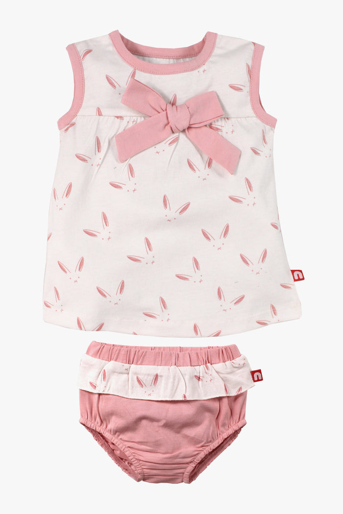 Nino Bambino 100% Organic Cotton Baby Girl Dress With Bloomer