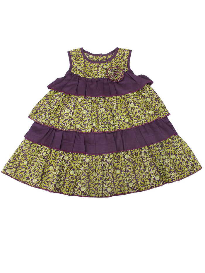 Nino Bambino 100% Organic Cotton Sleeveless Multi Color Dress For Baby Girls