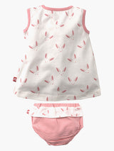 Nino Bambino 100% Organic Cotton Baby Girl Dress With Bloomer