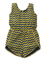Nino Bambino 100% Organic Cotton Sleeveless Round Neck Zigzag Print Multi-Color Jumpsuit for Kids Girl