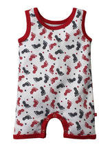 Nino Bambino 100% Organic Cotton Sleeveless Foot Print Romper For Unisex Baby