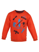 Nino Bambino 100% Organic Cotton Round Neck Full Sleeve Red Sweatshirt For Unisex Kids