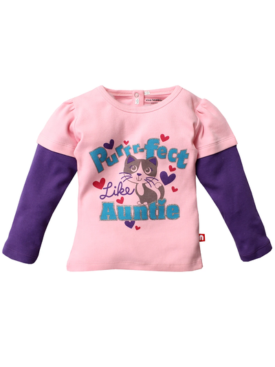 Nino Bambino 100% Organic Cotton Round Neck Full Sleeve T-Shirt Pack of 2 For Baby Girls