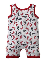 Nino Bambino 100% Organic Cotton Sleeveless Foot Print Romper For Unisex Baby