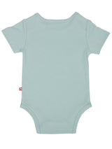 Nino Bambino 100% Organic Cotton Round Neck Half-Sleeves Aqua Sky Color Bodysuit For Baby Boy