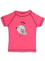 Nino Bambino 100% Pure Organic Cotton Half Sleeve Round Neck Applique Print Pink Color T-shirts for Baby Girls