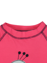 Nino Bambino 100% Pure Organic Cotton Half Sleeve Round Neck Applique Print Pink Color T-shirts for Baby Girls