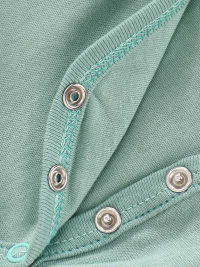 Nino Bambino 100% Organic Cotton Long Sleeve Lap Shoulder Aqua Color Bodysuits For Unisex Baby